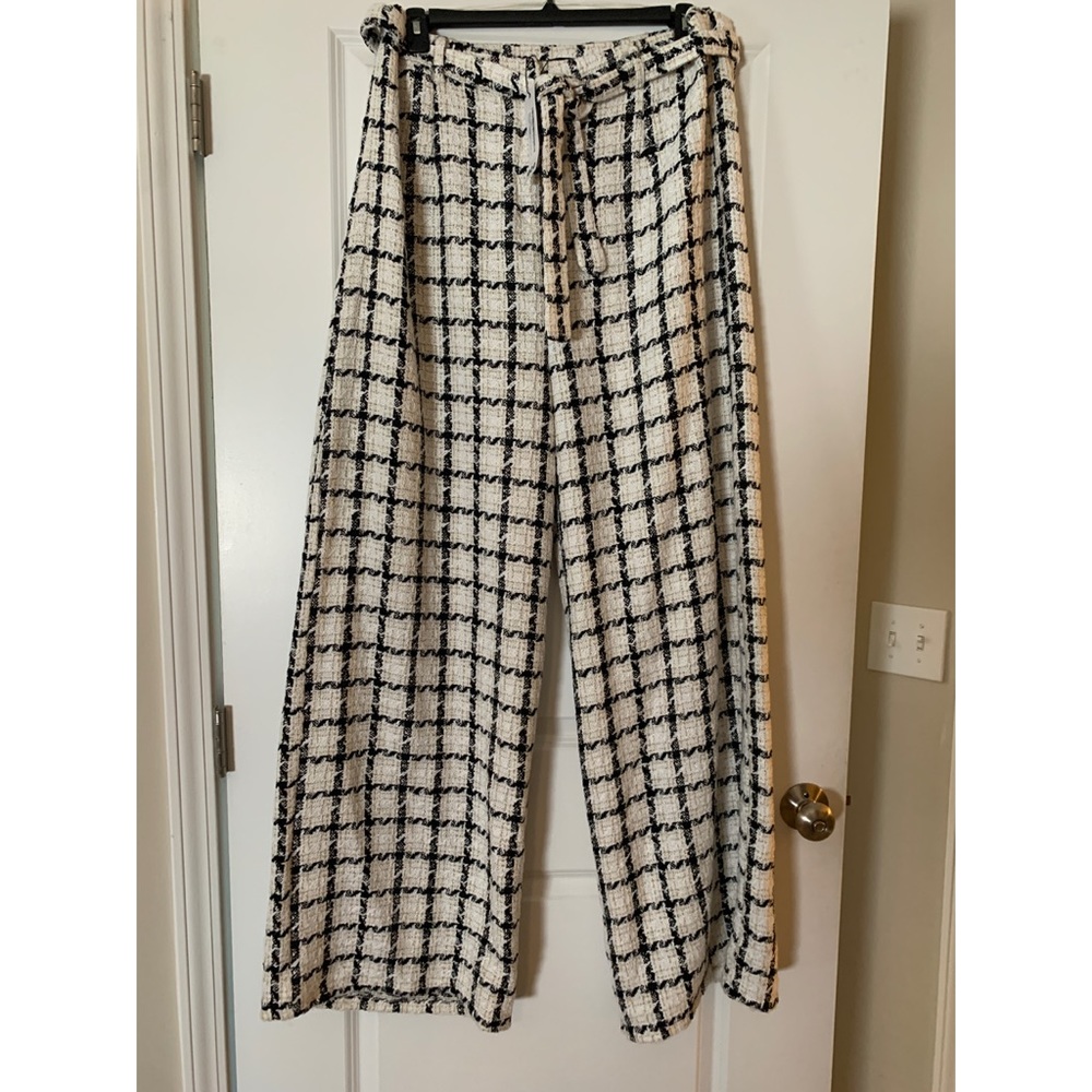 Boohoo High Waisted Tweed Dress Pants